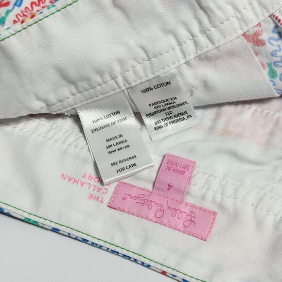 Lilly Pulitzer Callahan Shorts Blue Red Teal Coral Pattern Women’s Size 4 (31”W) - Picture 5 of 8